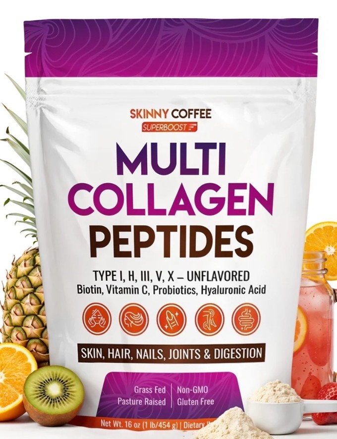 Skinny Coffee Multi Collagen Peptides 16oz Unflavored Exp 11/05/2026