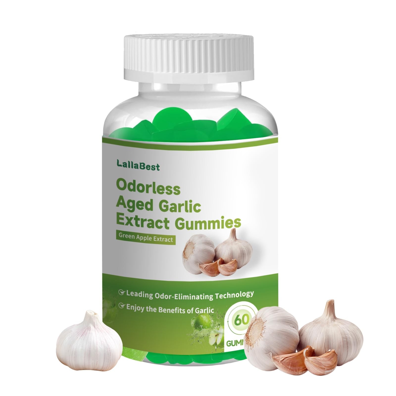 Odorless Aged Garlic Extract Gummies,7500mg Garlic,2 Years Aged Garlic Extract,G