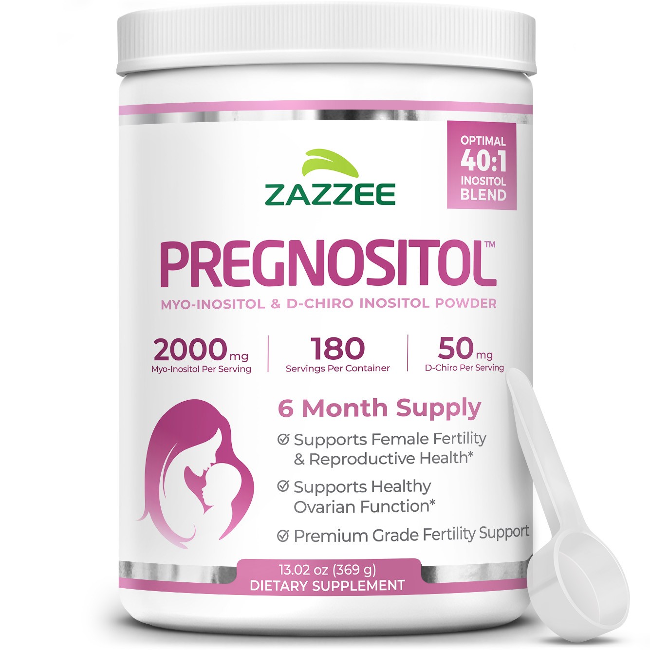 Zazzee PREGNOSITOL Powder, 6 Month Supply, 180 Servings, Myo-Inositol & D-Chiro