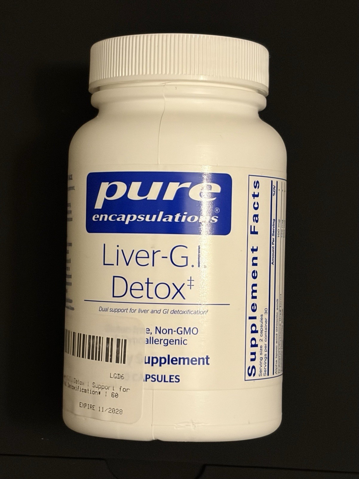 Pure Encapsulations Liver-G.I. Detox – 60 Capsules – NEW – SEALED