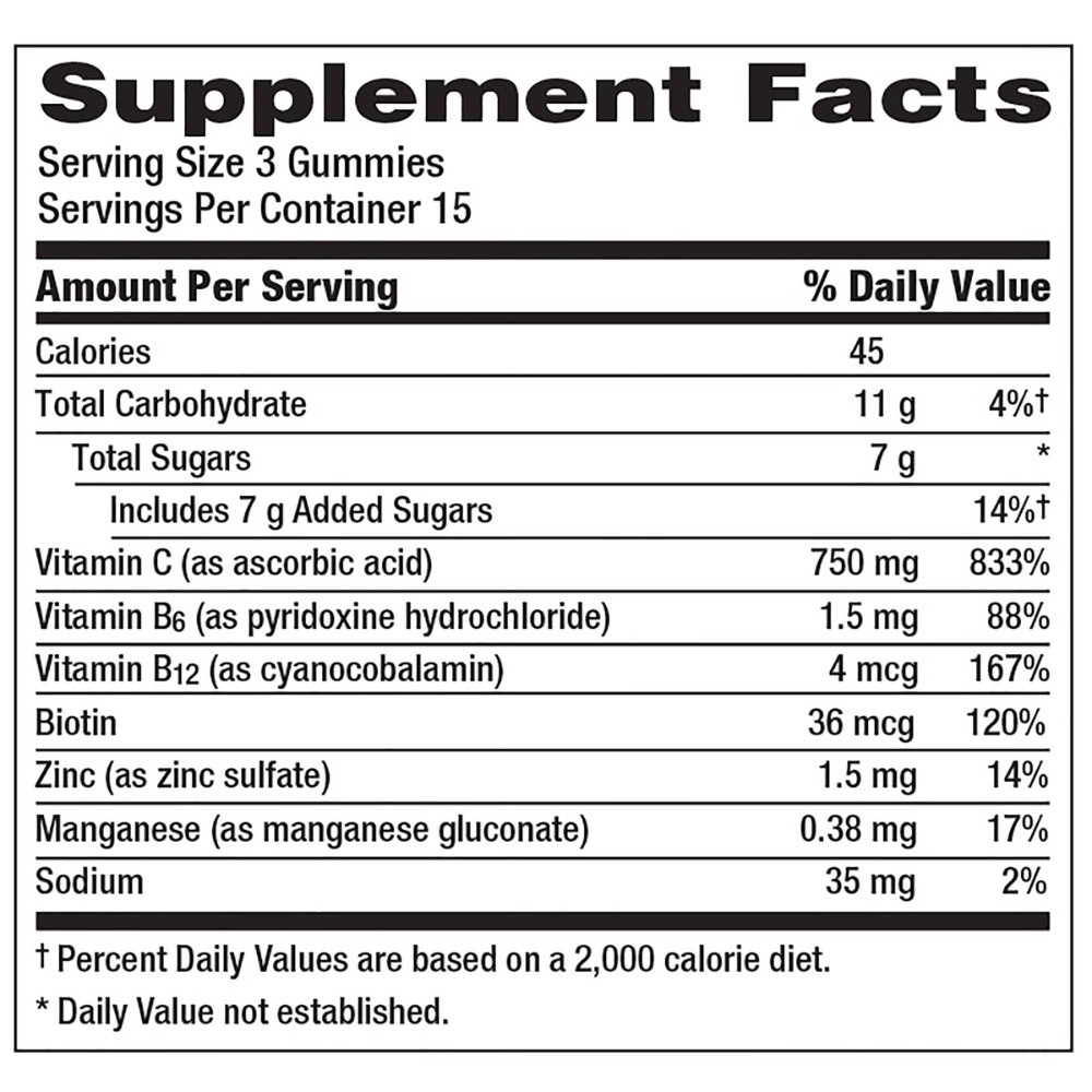 Vitamin C Immune Support Gummies – Orange, Tangerine & Raspberry – 45ct: Dietary