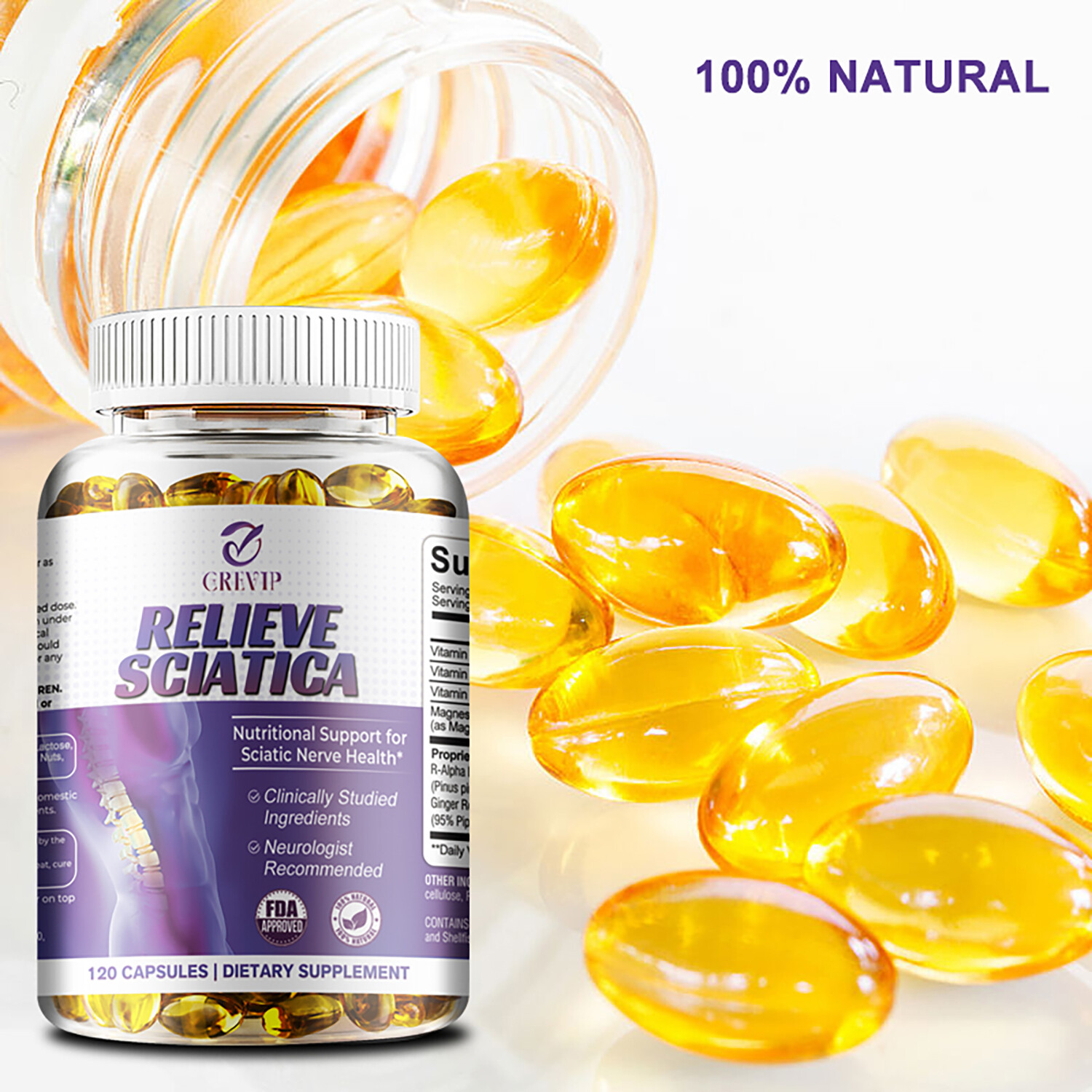 Sciaticare Capsules 792.1mg – Nerve Support Formulas, Relieve Sciatic Nerve Pain