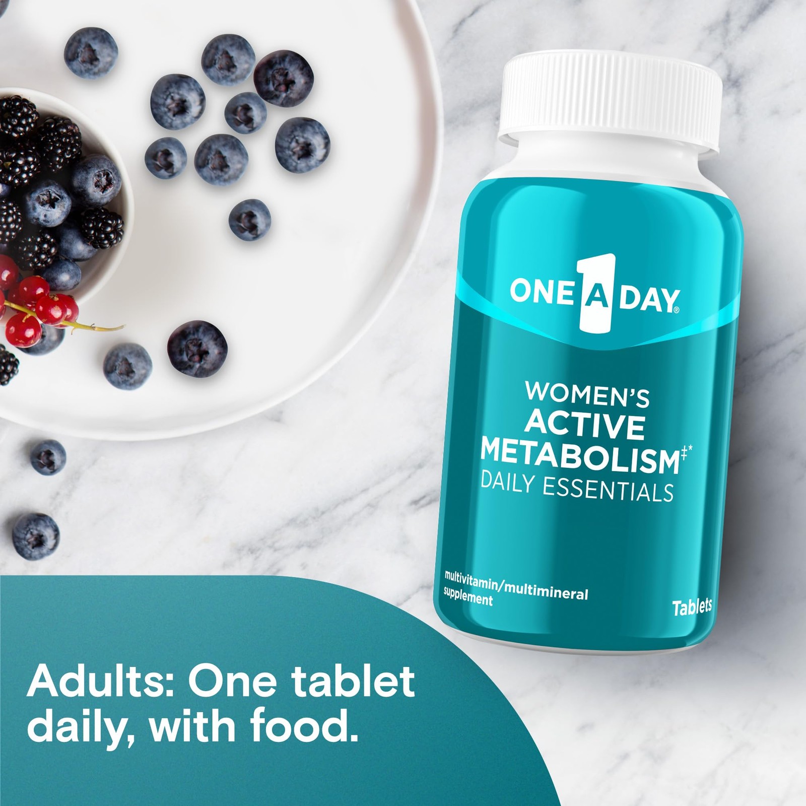 One A Day Women’s Active Metabolism Daily 120 Count (Pack of 1), Blue