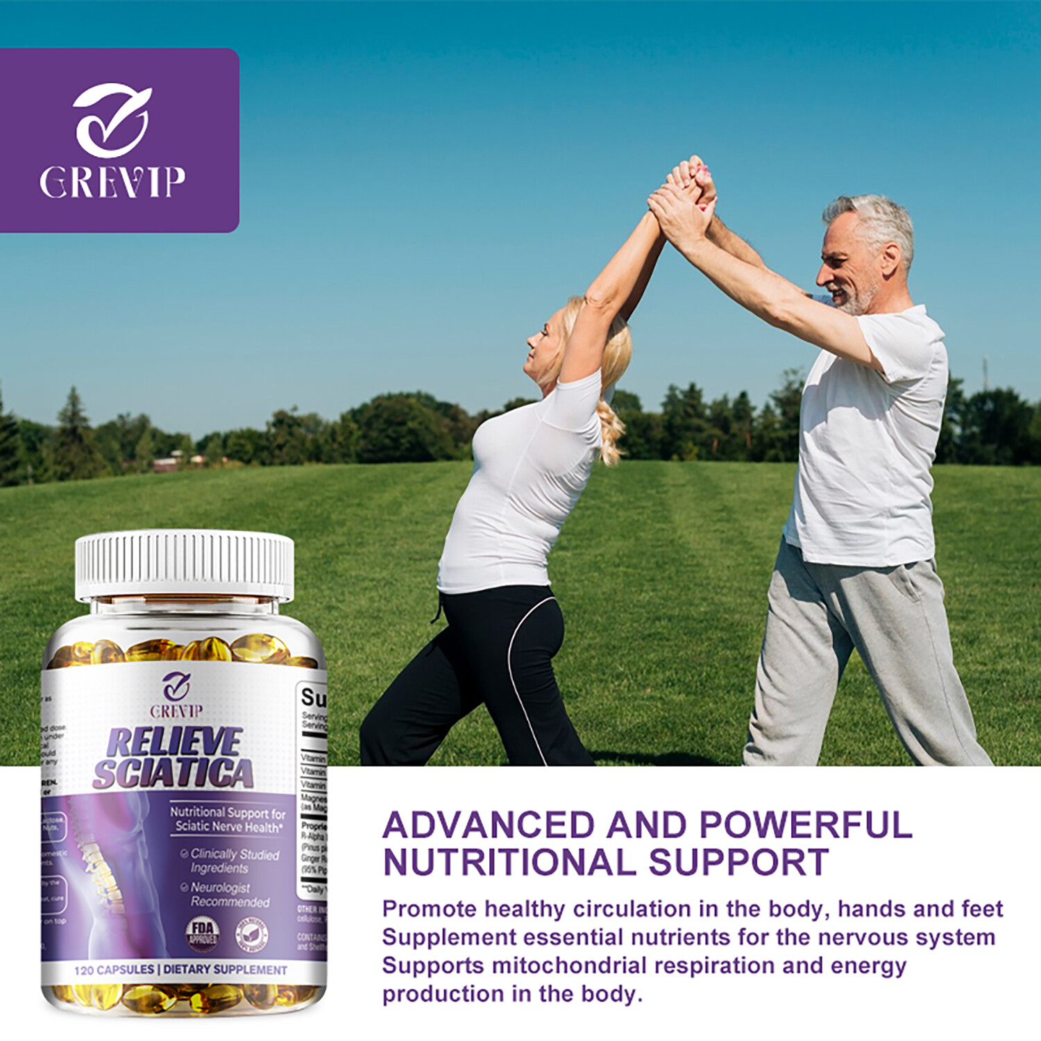 Sciaticare Capsules 792.1mg – Nerve Support Formulas, Relieve Sciatic Nerve Pain