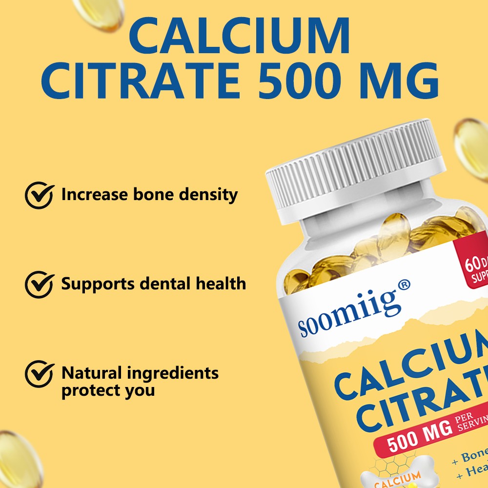 Calcium Citrate 500mg Healthy Bone,Teeth,Muscles Function Support 30/60/120 Caps
