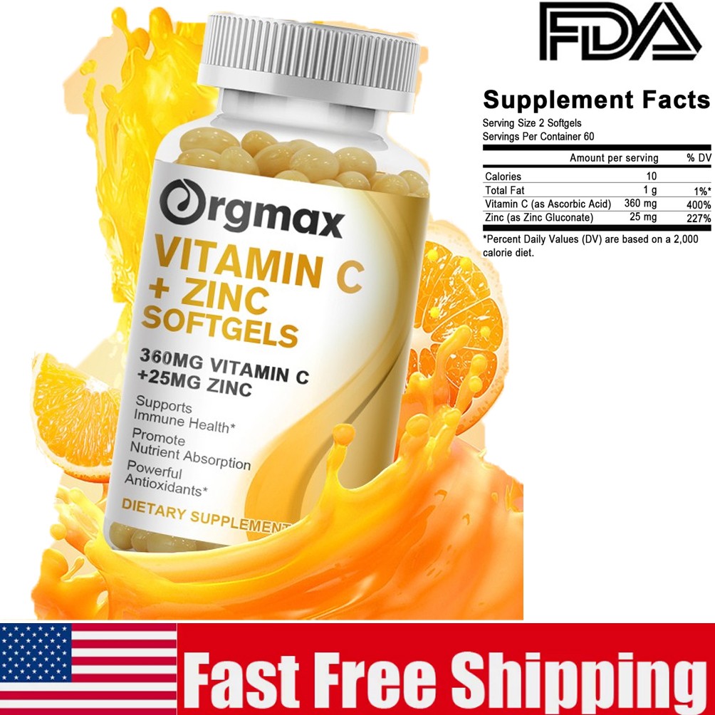 Vitamin C & Zinc 120Capsules 360+25mg Vitamin C Complex Supplement