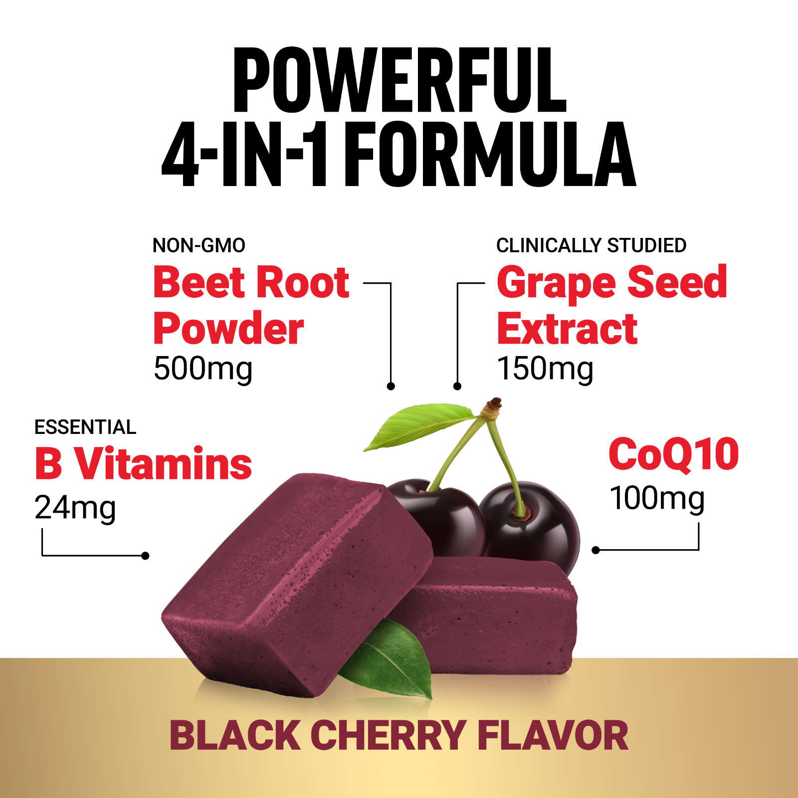FORCE FACTOR Total Beets Ultimate Heart Health Blood Pressure Support Chews