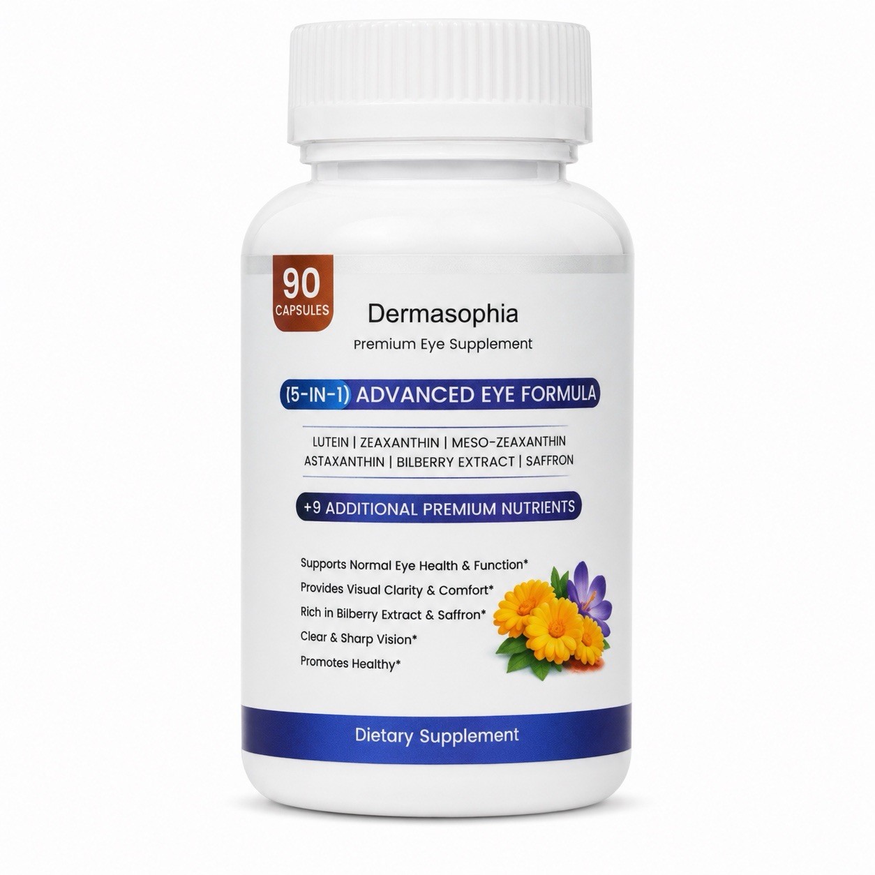 Eye Supplement, 90 Capsules, Advanced Eye Formula, Lutein, Zeaxanthin.