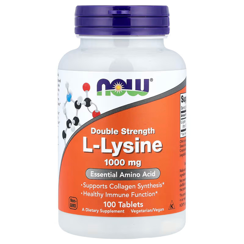 NOW Foods L-Lysine Double Strength 1000mg 100 Tablets