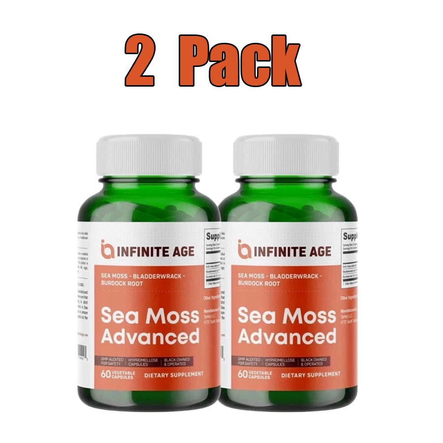 1/2/3 Pack INFINITE AGE Sea Moss Advanced 1250mg Superfood, High-Potency