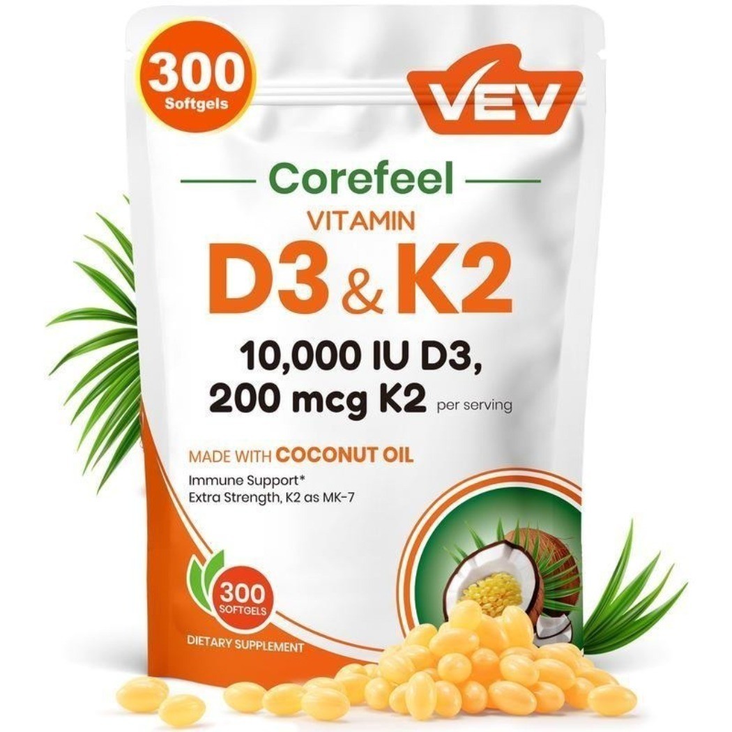 NEW VEV Vitamin D3 Softgels with Coconut Oil 300 Count Dietary Supplement
