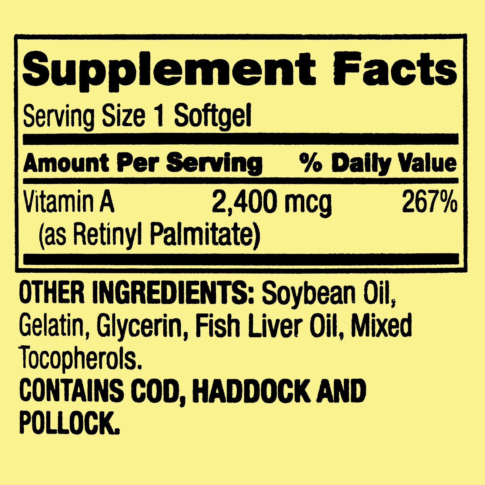 ( 2 PACK )Vitamin a Supplement, 2400 Mcg, 250 Count.