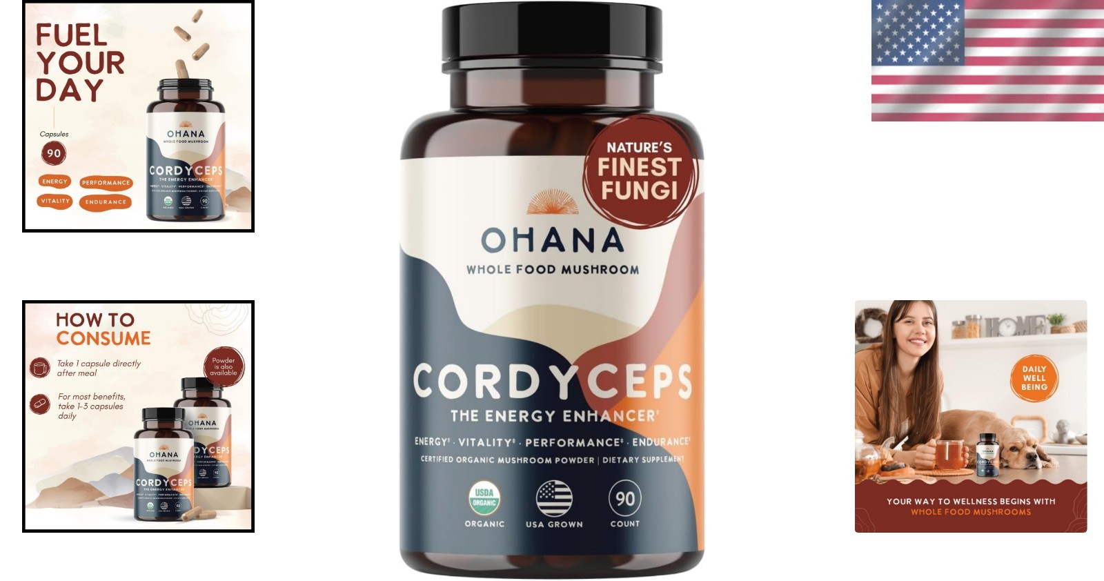USDA Organic Cordyceps Supplement – Non-GMO and Gluten-Free Energy Boosting