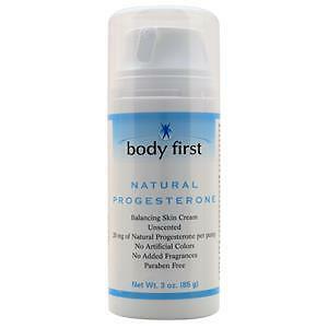 Body First Natural Progesterone Cream Unscented 3 oz