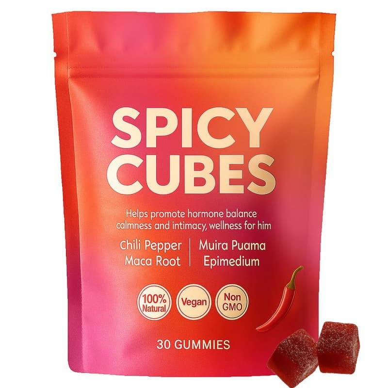 Peach Gummies Spicy Cubes 30 Gummies 1-5 Bag Support for Calm and Relaxation Hot