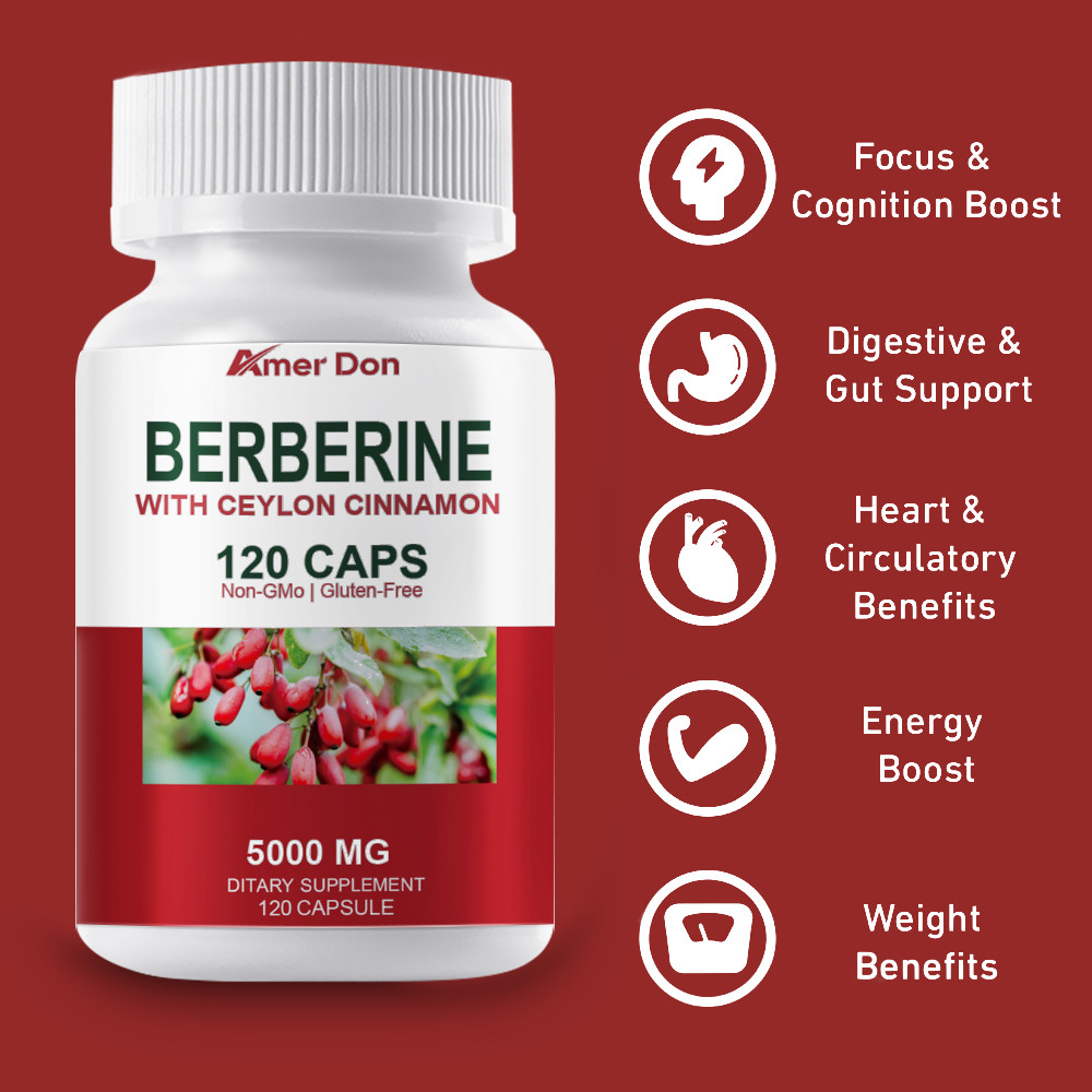 Berberine with Ceylon Cinnamon 5000mg 120 Caps Heart Health & Immune – US