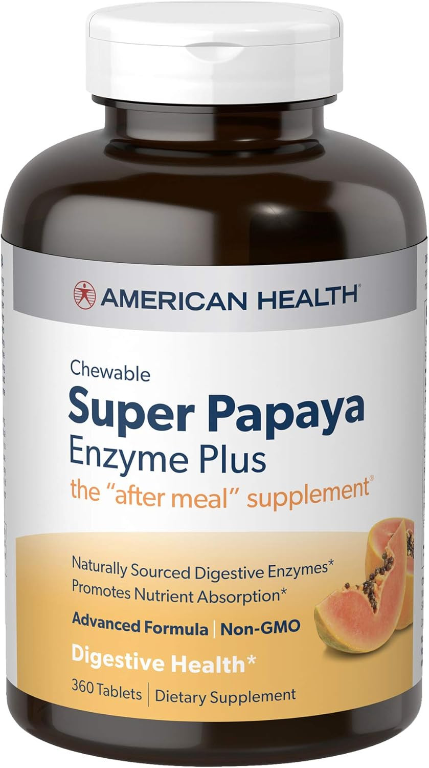 American Health Super Papaya Enzyme Plus (360 Chewable Tablets)