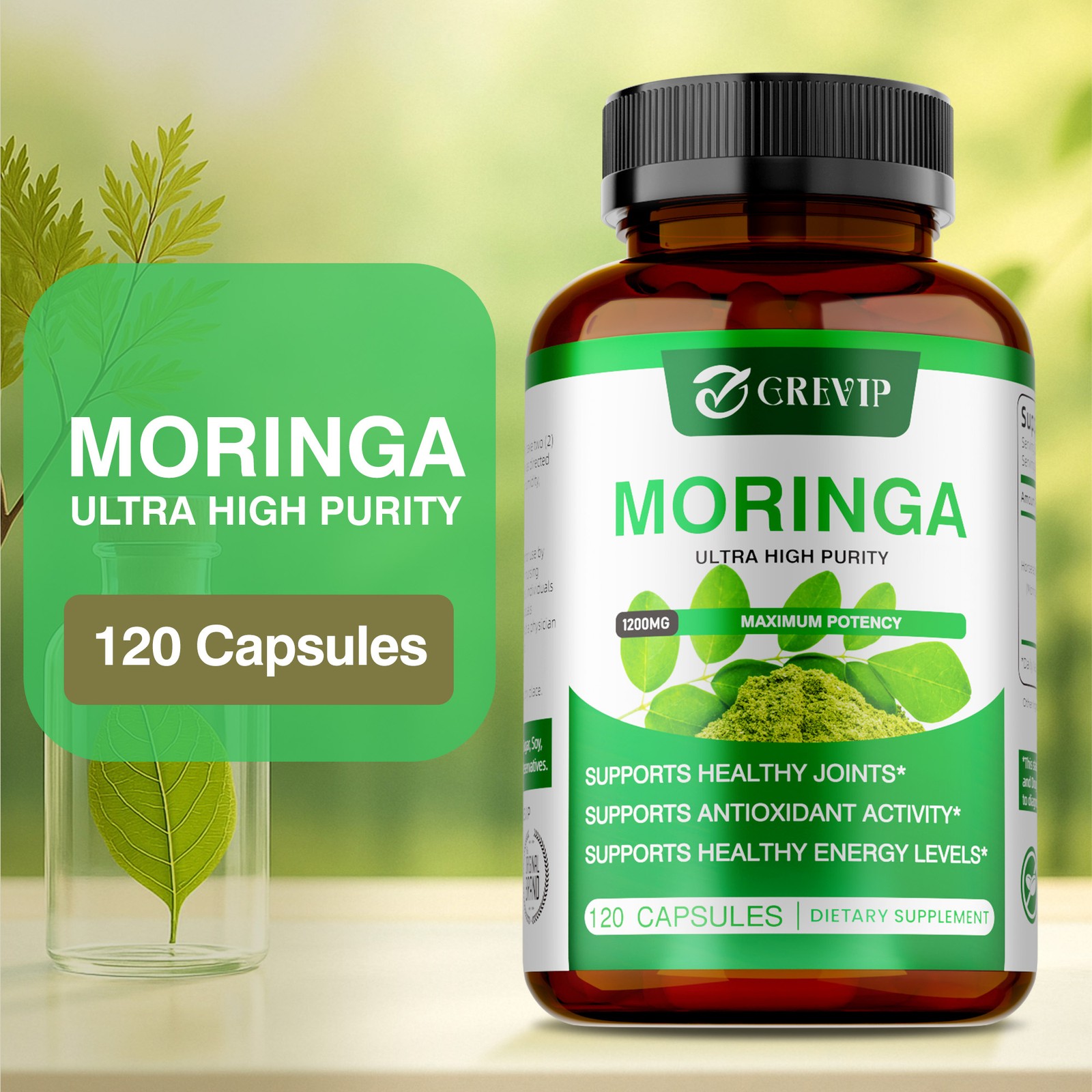 Moringa 120pcs – Supports Immunity, Healthy Skin, Joints, Hair, Metabolism
