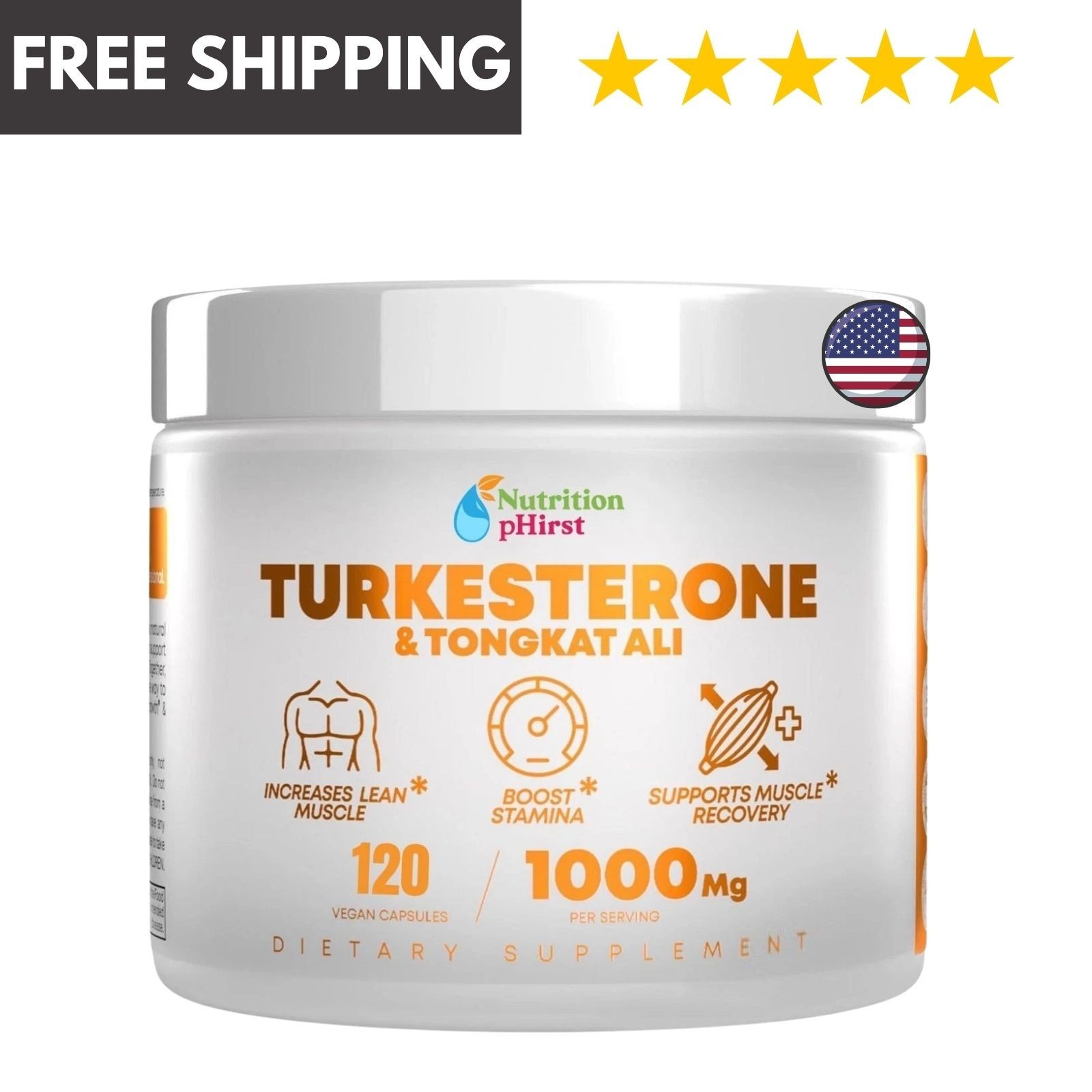 Turkesterone 1000mg Natural Capsules Supplement Muscle Growth & Recovery 120 pcs
