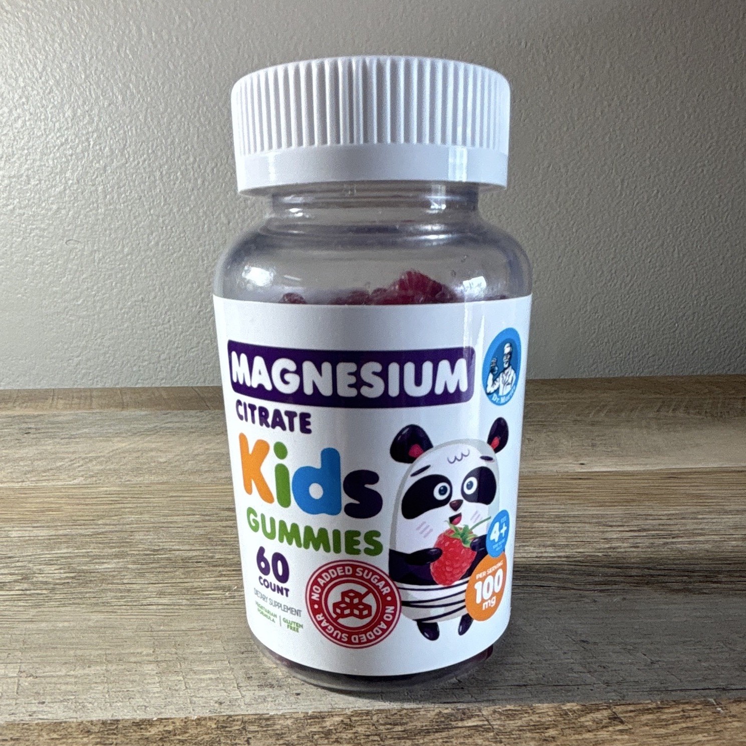 Dr. Moritz Magnesium Citrate Kids Gummies 100mg 60 Ct No Added Sugar Raspberry