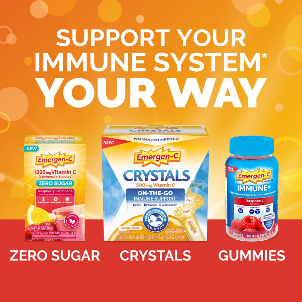Emergen-C Vitamin C Drink Mix Packets – Super Orange