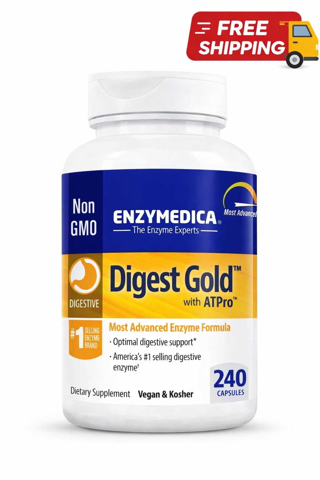Enzymedica Digest Gold Digestive Support Supplement – 240 Count