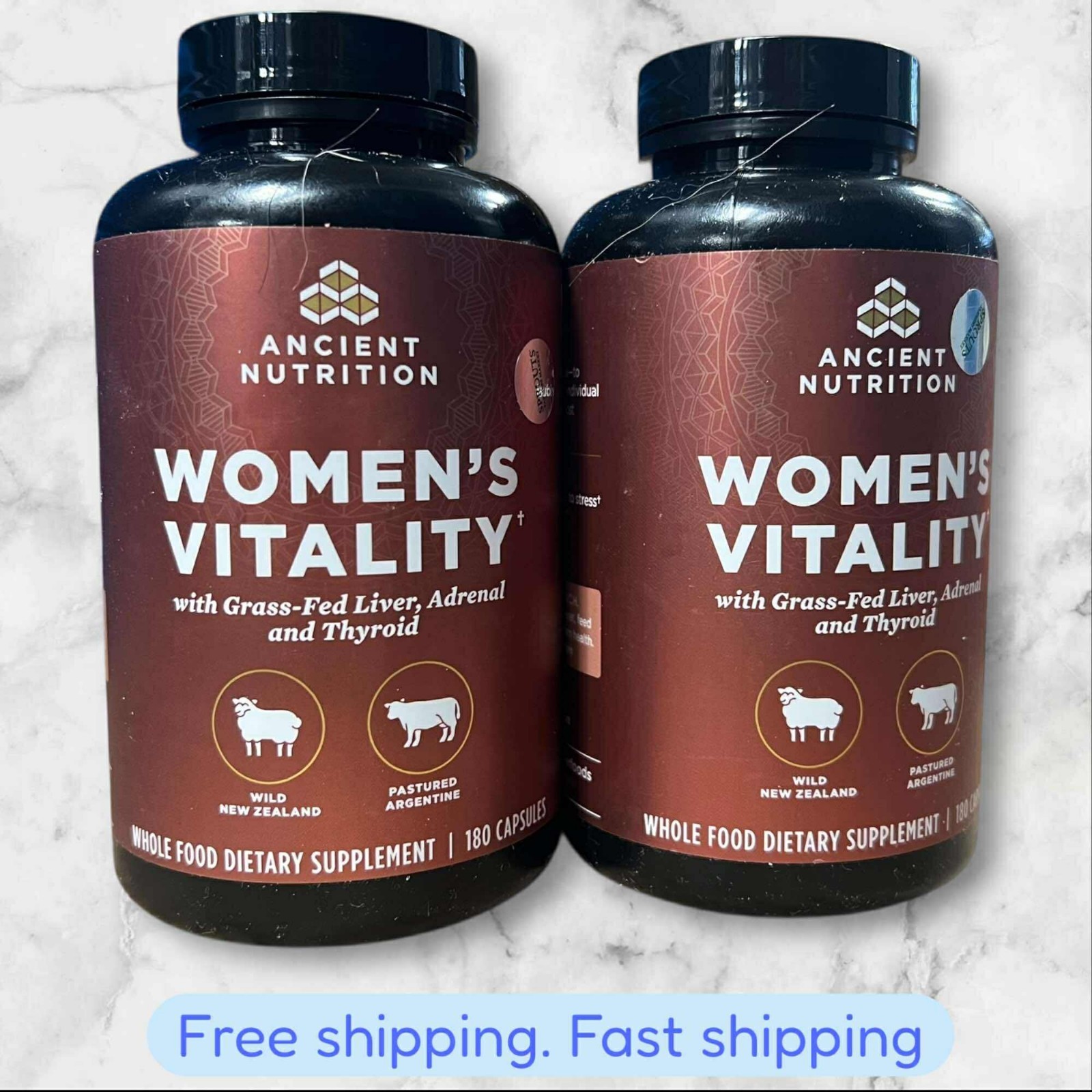 FOR 2 Ancient Nutrition Women’s Vitality Grass-Fed 180ct EXP06/2026+ NEW SHIP