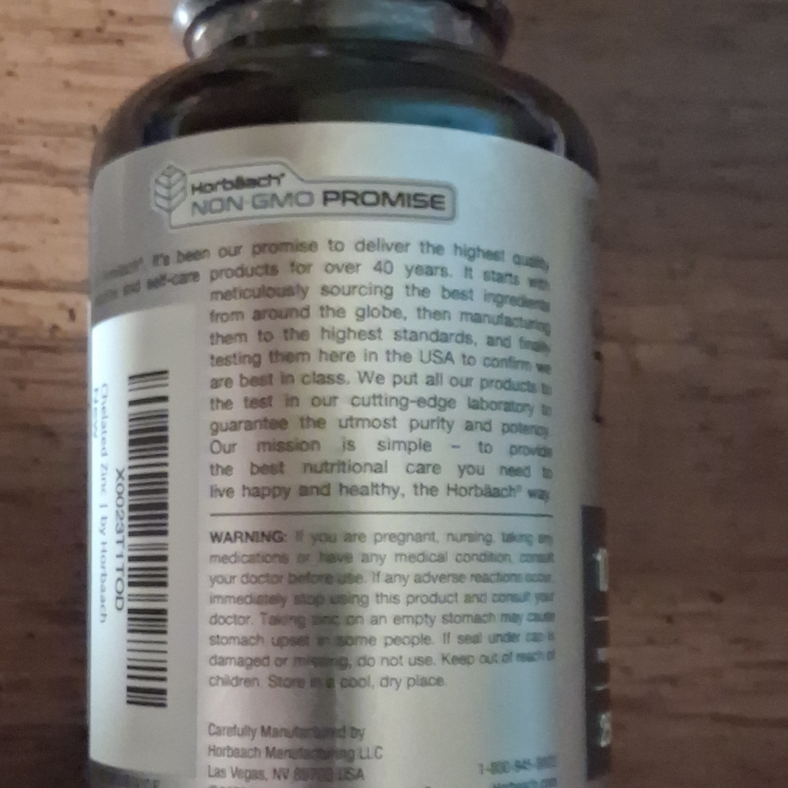 Horbaach Chelated Zinc 100 mg Immune Support, 250 Tablets, Vegetarian Non-GMO