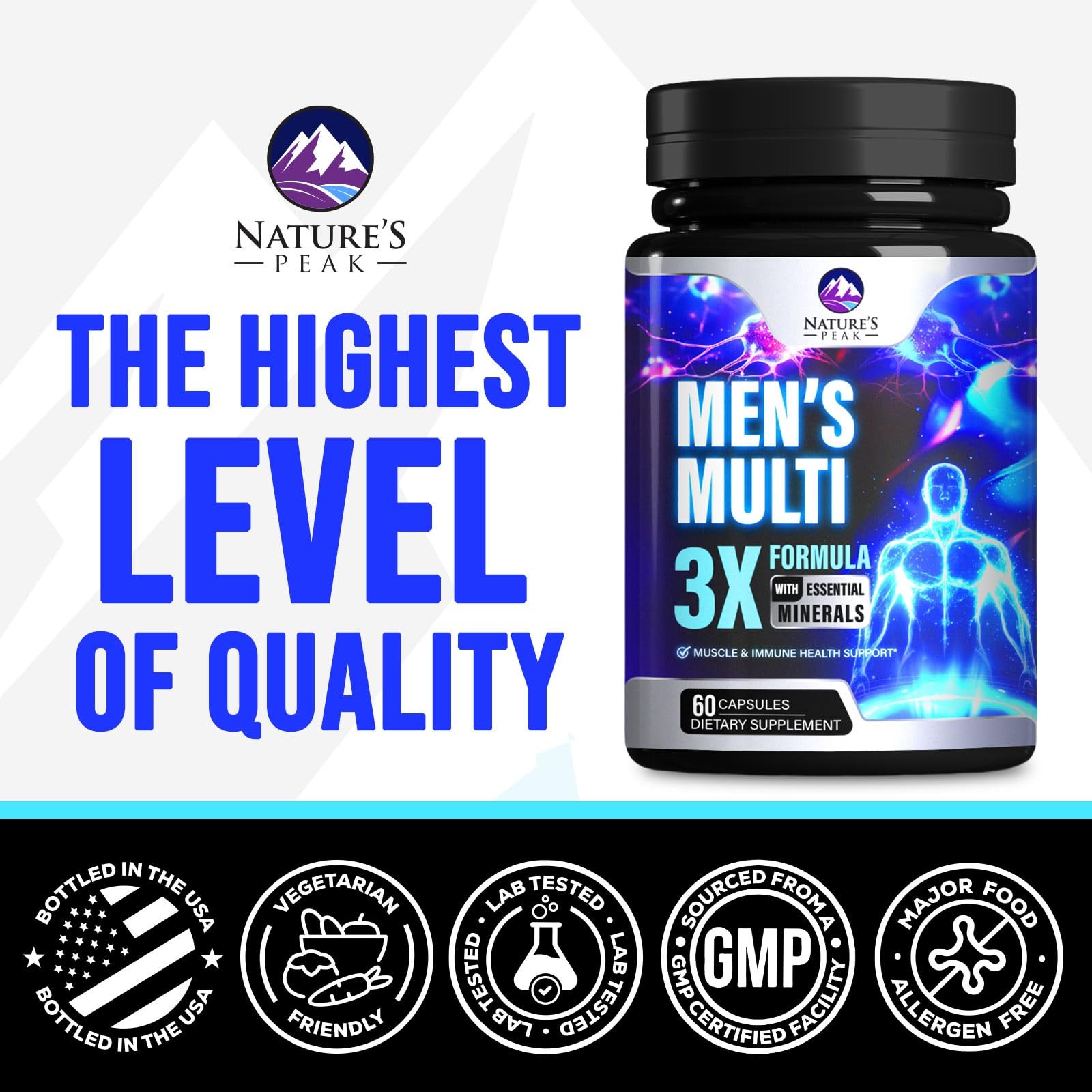 Men’s Multivitamins Supplement – Complete Daily 60 Count (Pack of 1)
