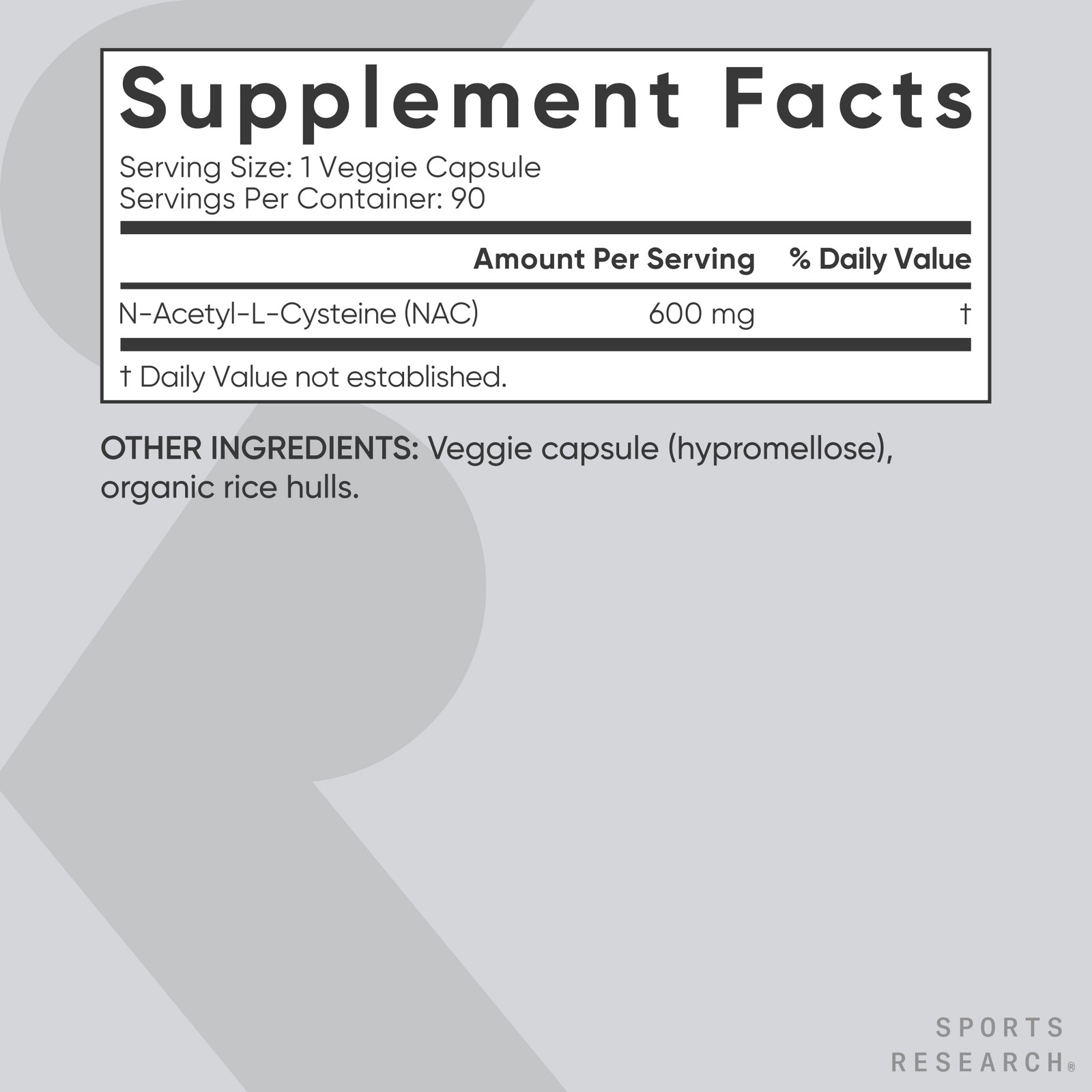 NAC (N-Acetyl Cysteine) 600mg Supports Antioxidant Detoxifying Lung Health 90 Ct