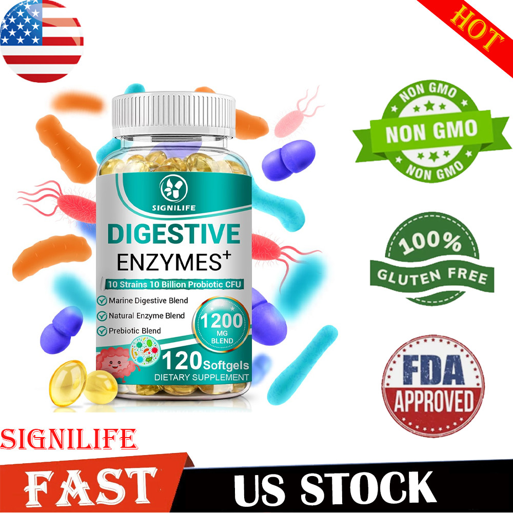 Digestive Enzymes Prebiotic & Probiotics Gas, Constipation & Bloating Relief 120