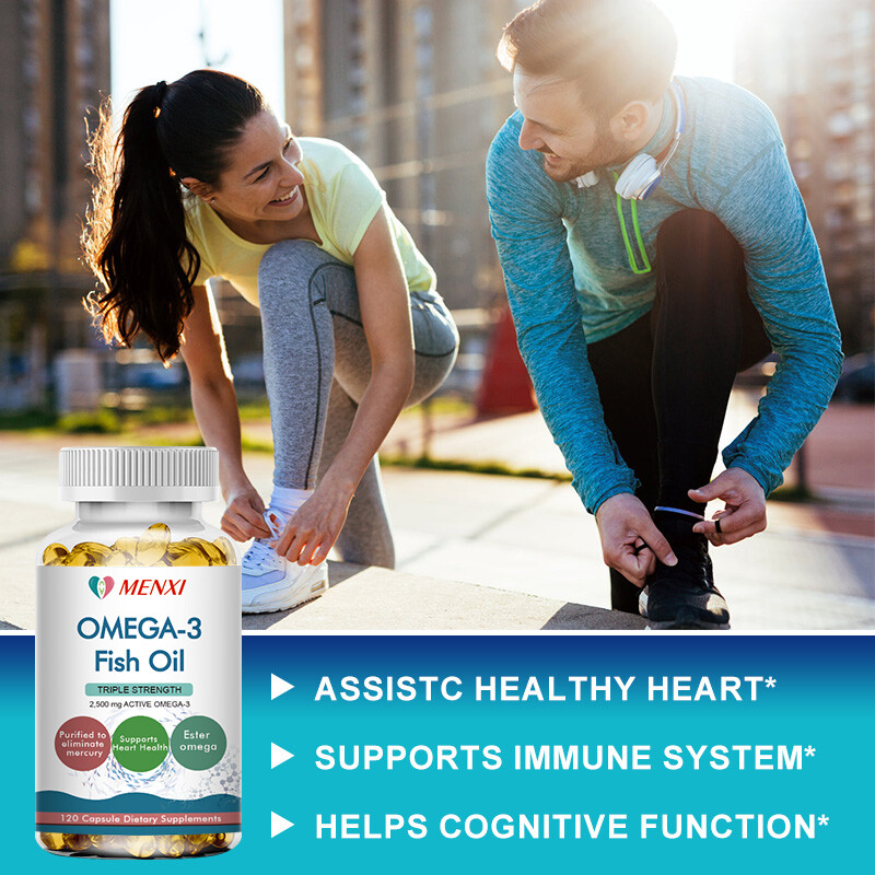 120pcs Omega 3 6 9 Capsules Fish Oil 2500mg High Strength EPA DHA Flaxseed Pills