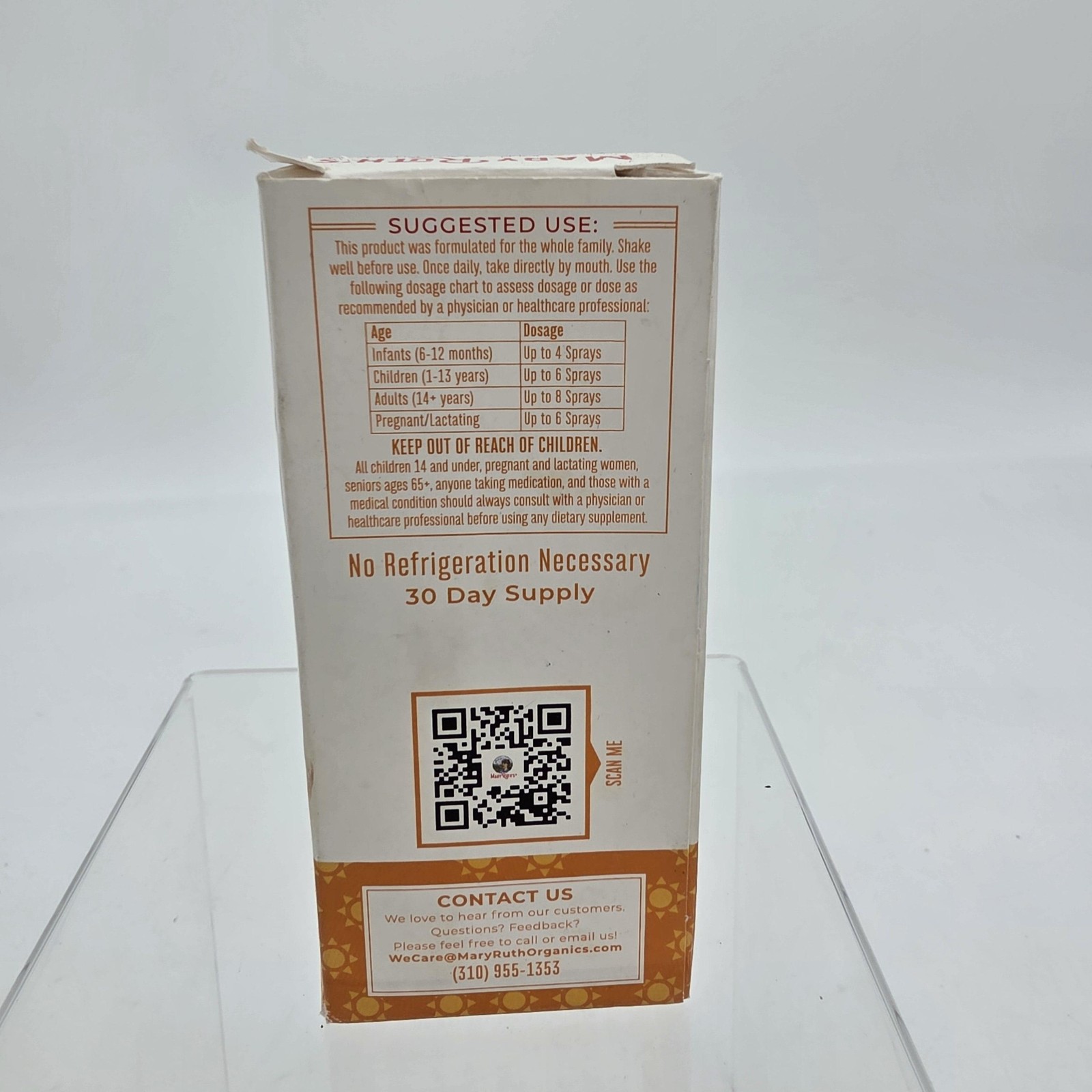 MaryRuth’s Vegan Vitamin D3 Liquid Spray 1 Fl Oz USDA Organic Unflavored
