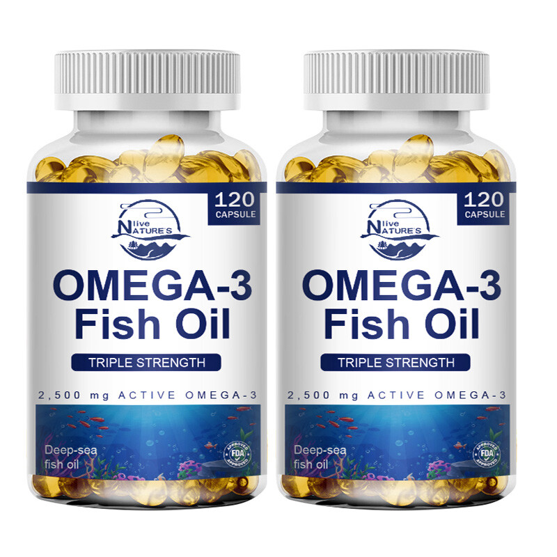 120 Pills Omega 3 Fish Oil Capsules 3x Strength 2500mg EPA & DHA Highest Potency