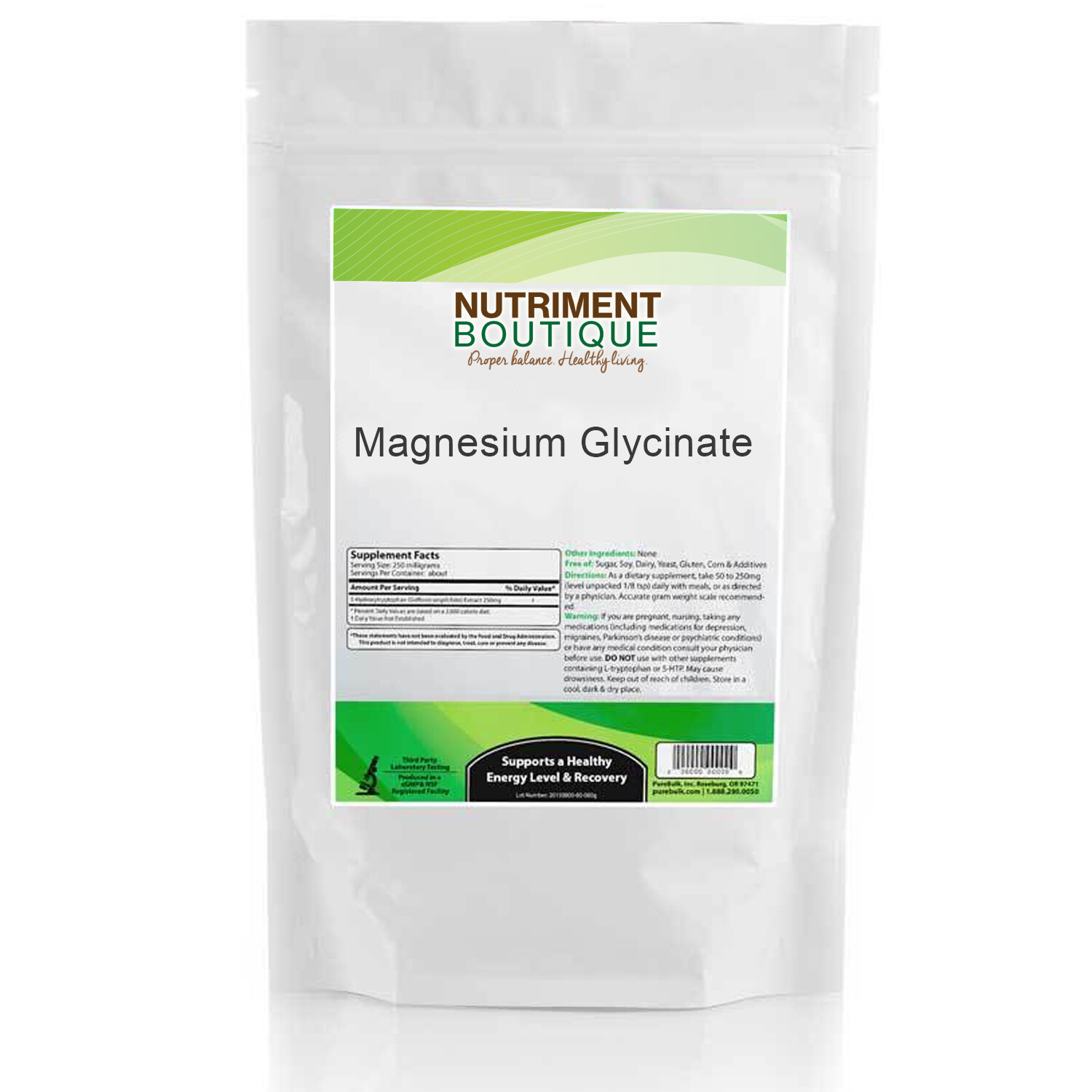 Magnesium Glycinate 1000mg Bulk 500 servings 500gram Bag
