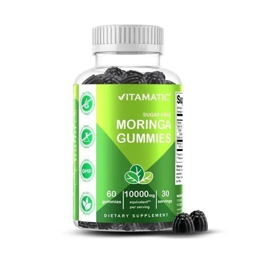 NEW Vitamatic Sugar Free Moringa Gummies 10000mg 60 Pectin Based Gummies