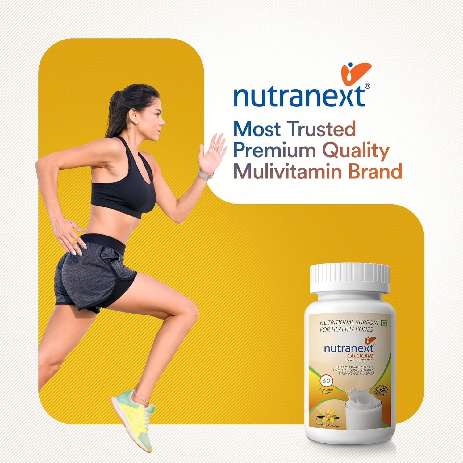 5 Pack Nutra.next Calcicare Calcium 300 Vanilla Tabs