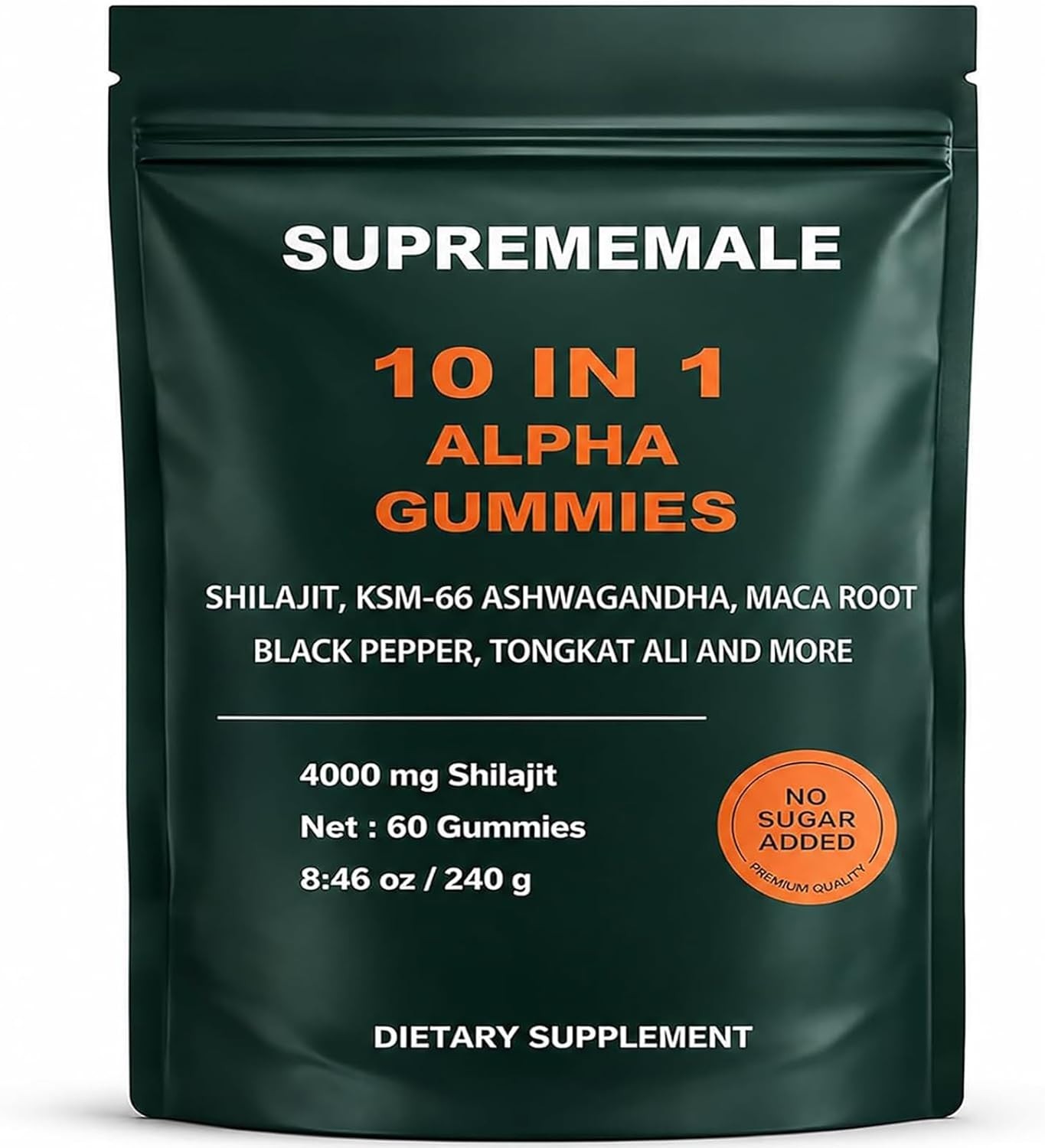 SupremeMale 10 in 1 Alpha Gummies – 4000 mg Herbal Performance Blend with Ashwag