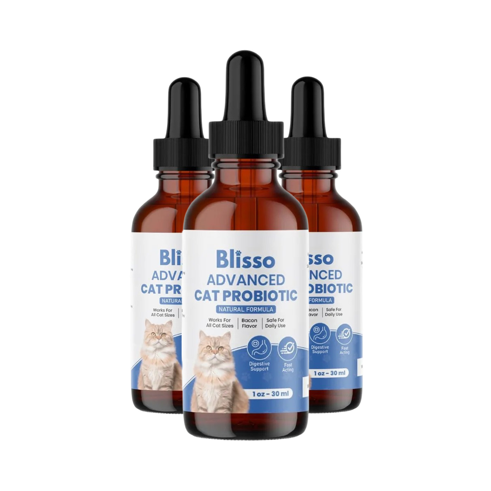 (3-Pack) Blisso Advanced Cat Probiotic Drops – Digestive Support Liquid Drops