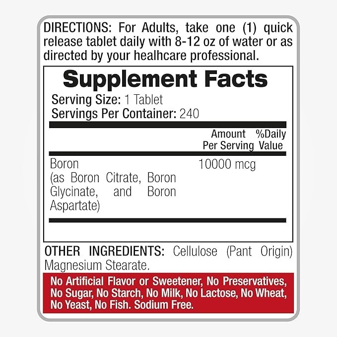 Lab | Boron |10 Mg | 240 Servings | Boron Supplement for Men | Boron | USA Stock