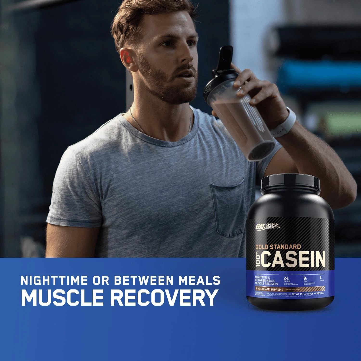 Optimum Nutrition Gold Standard Micellar Casein Protein, Chocolate Supreme, 2lb