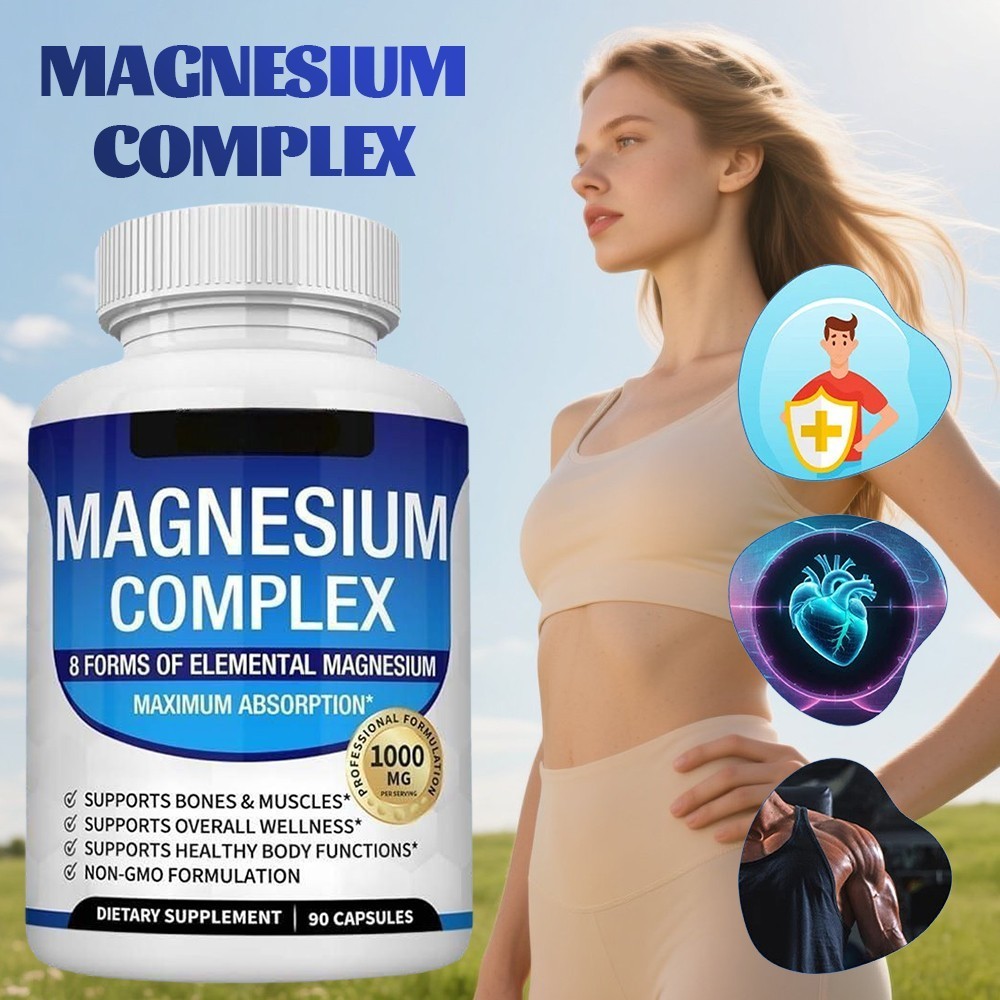 magnesium, Magnesium of 8-element Complex,1000mg Gluten Free Non GMO 90 Capsules