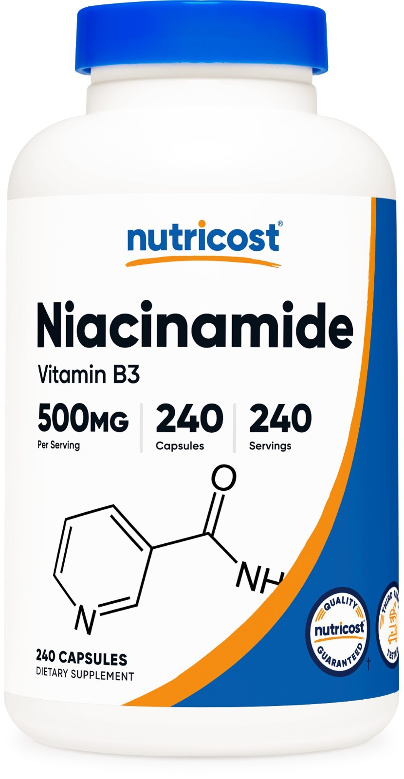 Nutricost Niacinamide (Vitamin B3) 500mg, 240 Capsules – Flush Free, Gluten Free