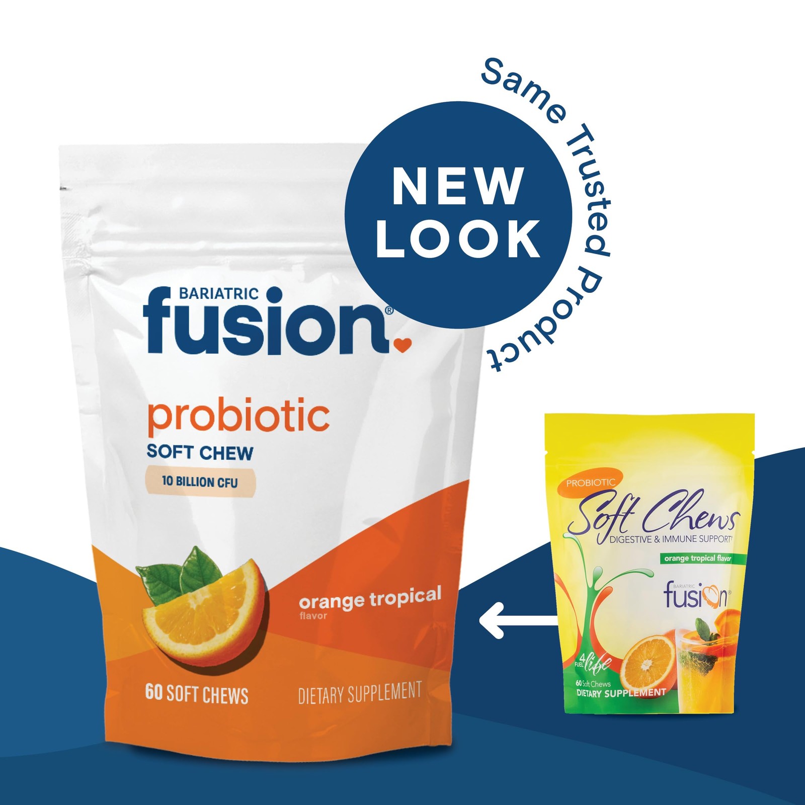 Probiotic Soft Chews Bacillus Coagulans 10 Billion CFU Orange Tropical 60 Count