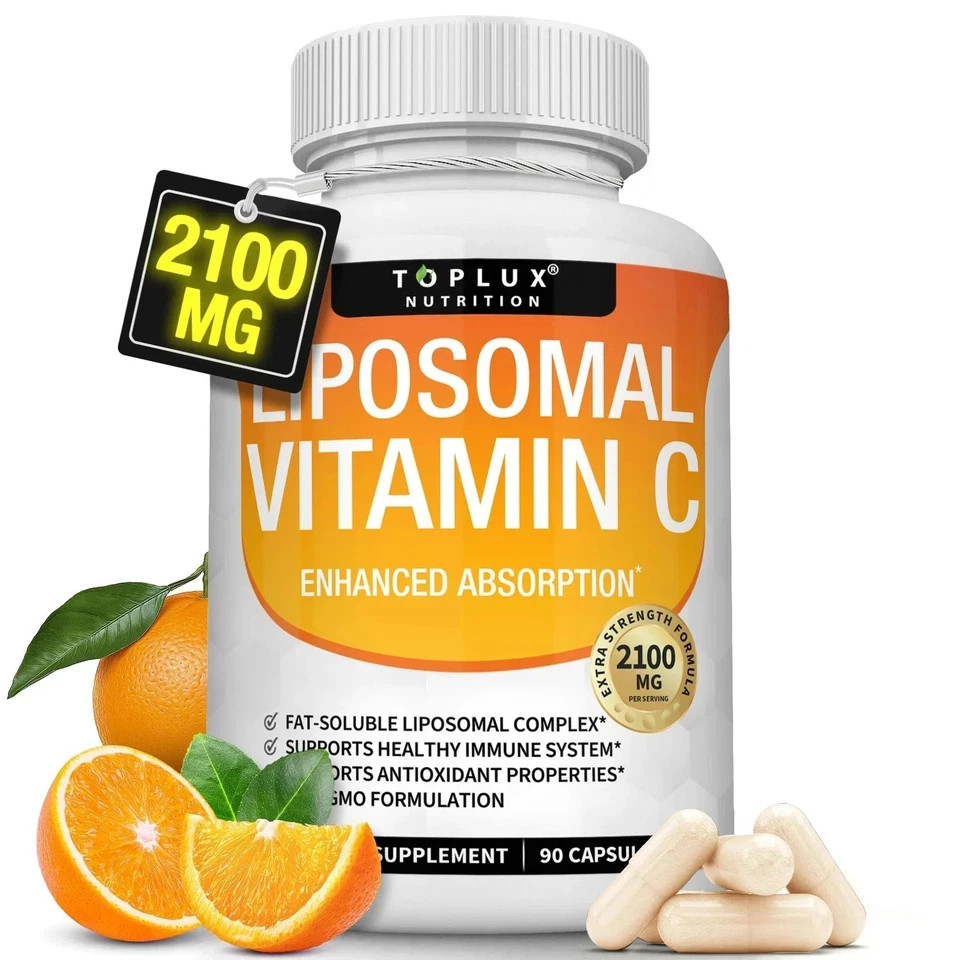 Liposomal Vitamin C 2100mg High Absorption Fat Soluble VIT C – Immune Support…