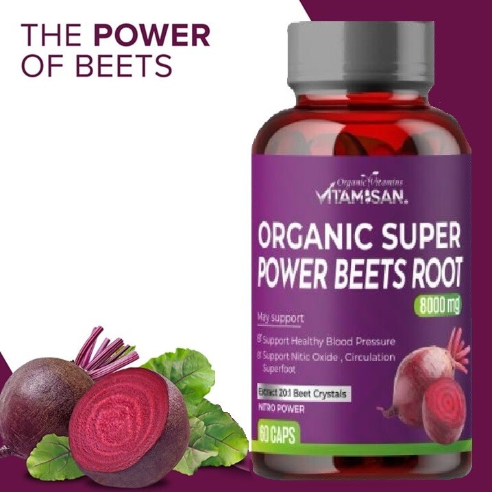 Beet Root Capsules 8000mg- Circulating, Pressure, Energy Support – 60 Capsules