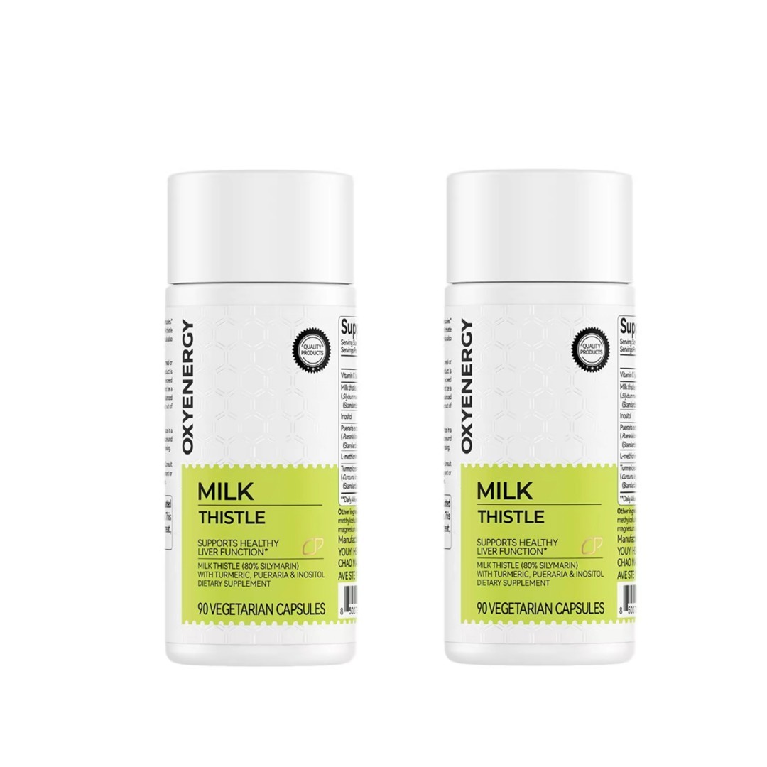 2 BOTTLES—Milk Thistle Liver Detox Supplement – 300mg Silymarin – OXYENERGY+