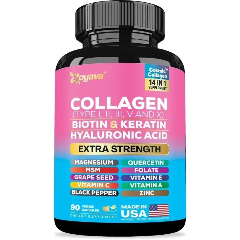 NEW Beauty Collagen Complex Type I II III V X Biotin Keratin 90 Caps