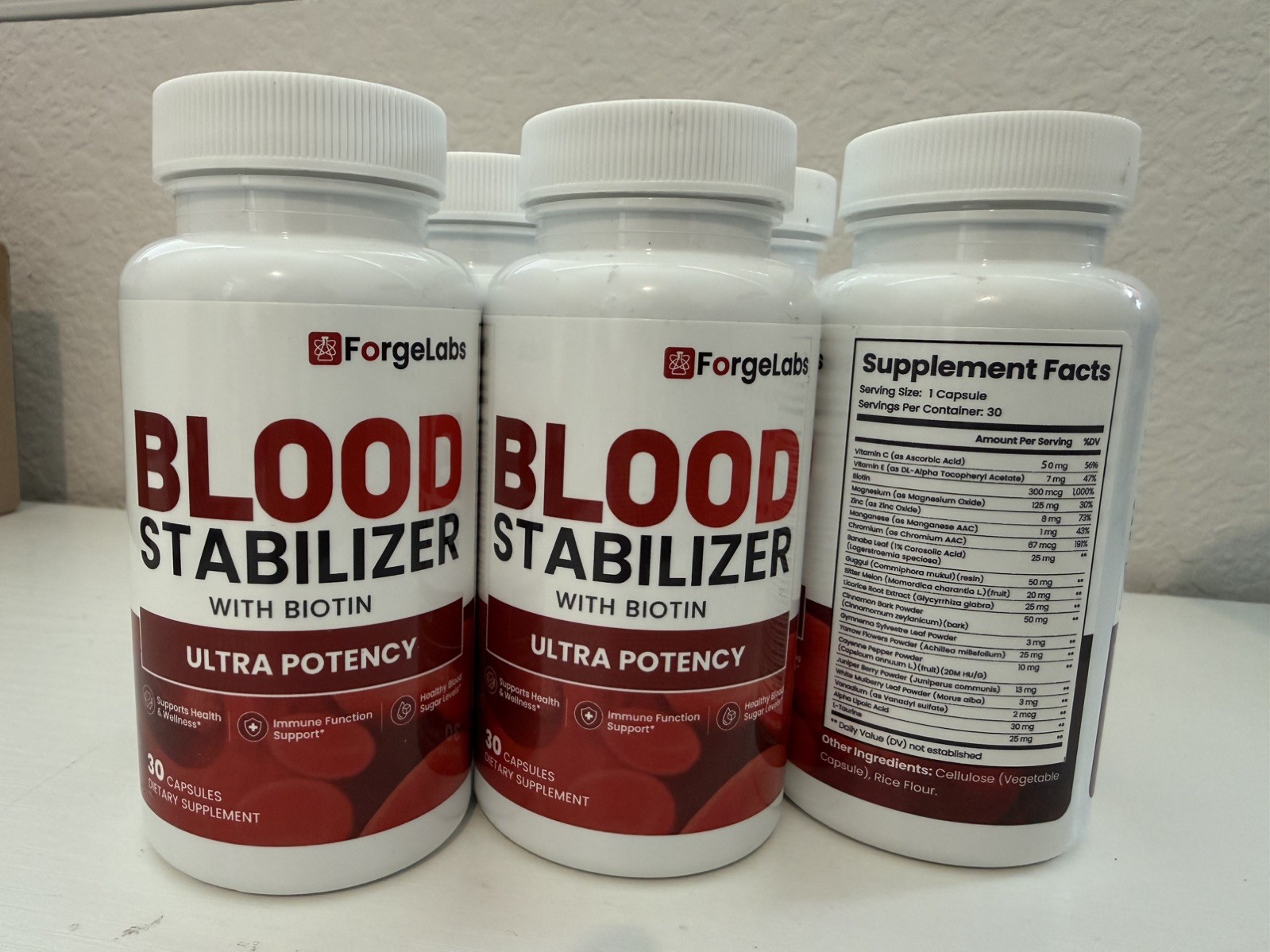 ForgeLabs Blood Stabilizer Forge Labs with Biotin Dietary Supplement 30 Capsules