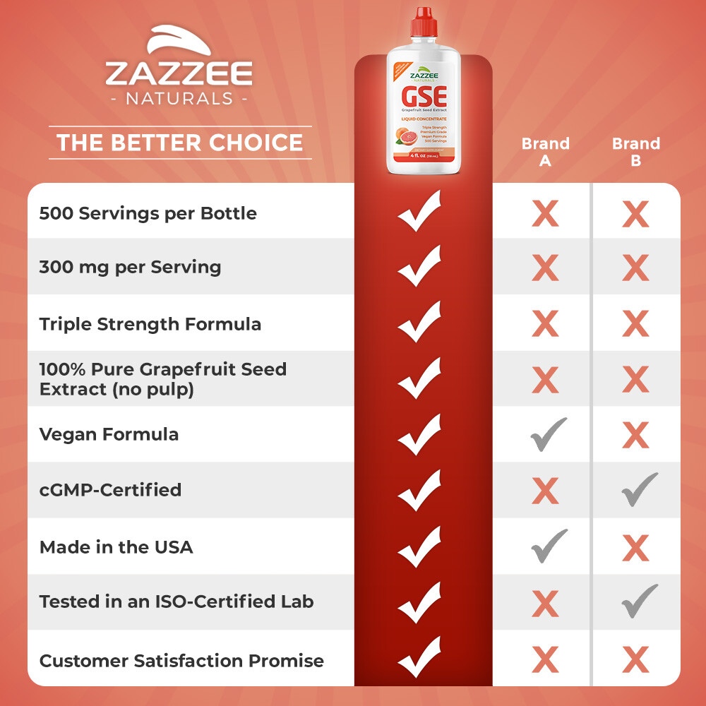 Zazzee GSE Grapefruit Seed Extract 4 Ounces, 100 mg Strength, 480 Servings
